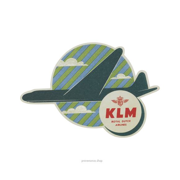 🔴Label Postcard Sticker - KLM ROYAL DUTCH AIRLINES - Picture 1 of 2